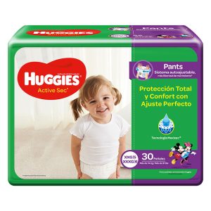 Pañal Huggies Active Sec Ajuste Perfecto Etapa 5 Xxg 30 Unidades